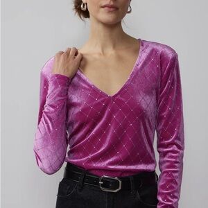 NWT New York & Company Pink Velvet Women's Top